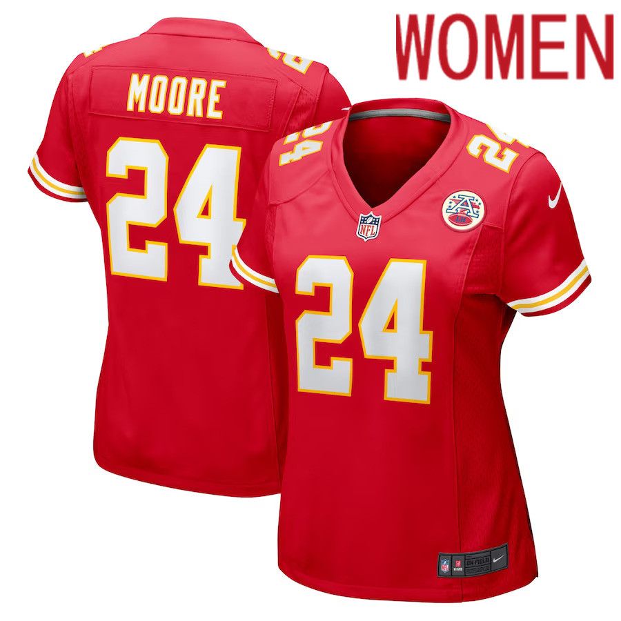 Women Kansas City Chiefs #24 Skyy Moore Nike Red Game Player NFL Jersey